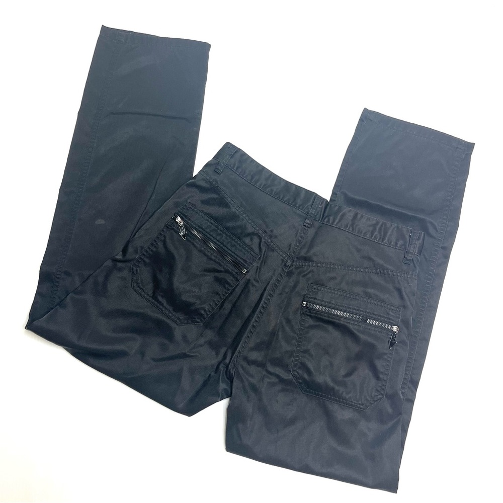 JPG JEAN PAUL GAULTIER Vintage Black Nylon Wide Leg Straight Leg Slack Pant